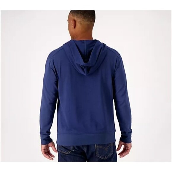 Zuda Men x Kevin Kreider Z Knit Hoodie Rib Trim Navy Blue Size Medium Athleisure - Picture 2 of 9